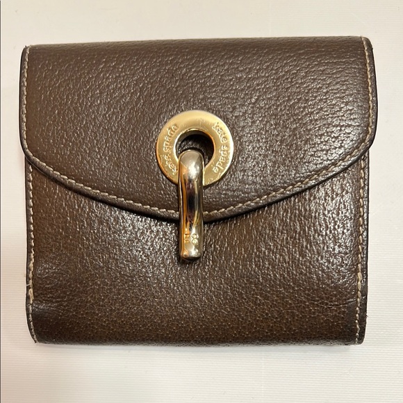 kate spade Handbags - Kate Spade Brown Leather Wallet with Gold Accent